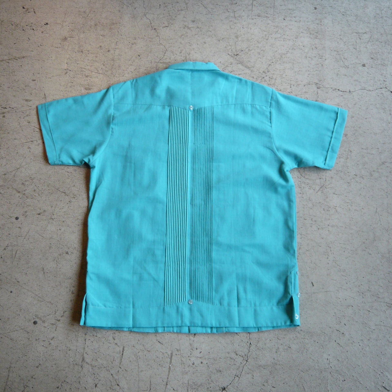 ESTRELLA STANDARD S/S REJILLADA キューバシャツ ターコイズ