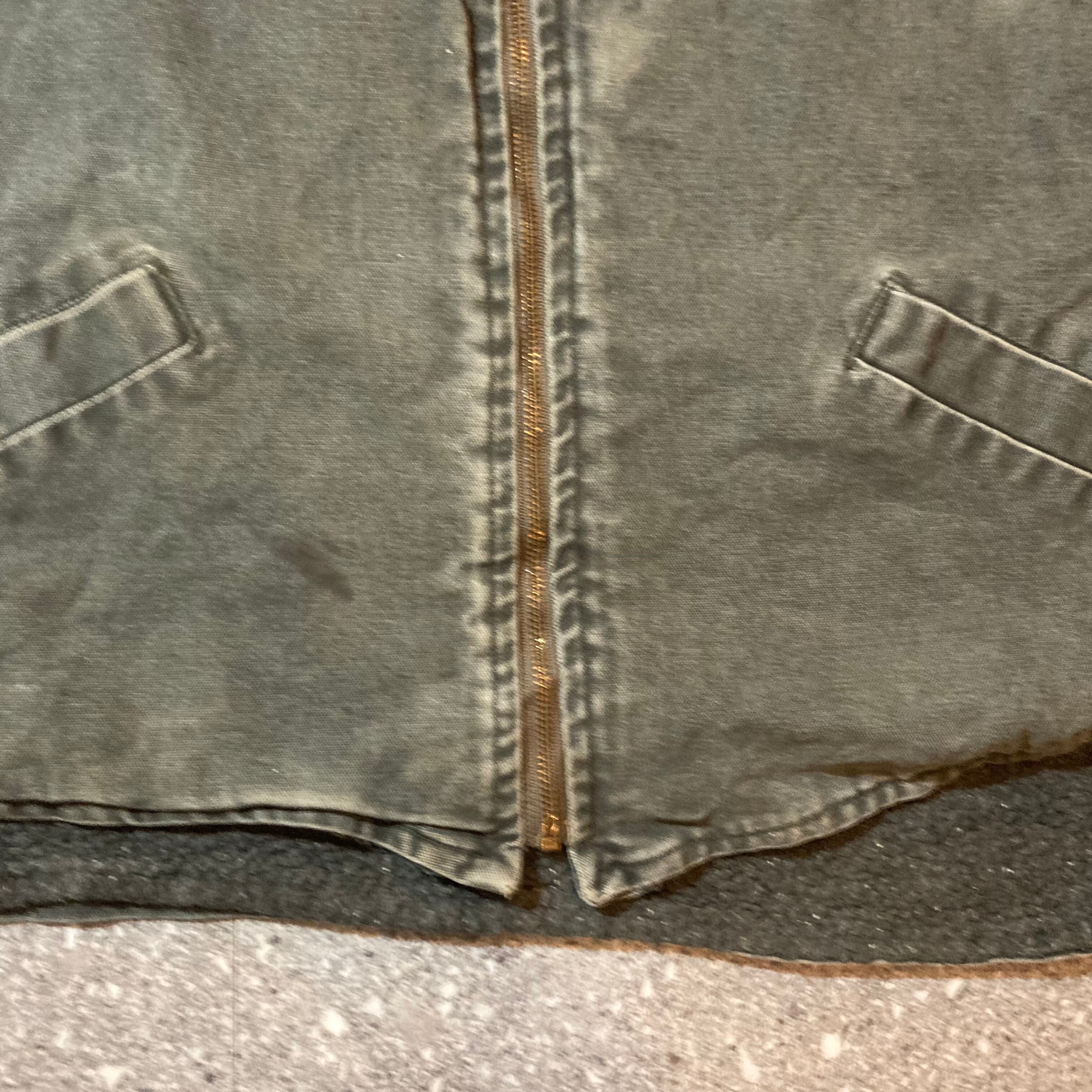 E270】carhartt duck vest mos green made in USA/ カーハート ダック