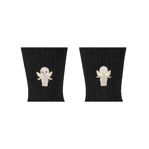 DECKA QUALITY SOCKS BY BRÚ NA BÓINNE Pile Socks Embroidery / Cupid　Black