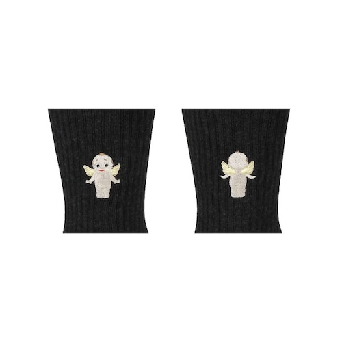 DECKA QUALITY SOCKS BY BRÚ NA BÓINNE Pile Socks Embroidery / Cupid　Black