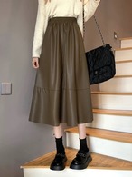 ミモレ丈 レザースカート G10CSK0016