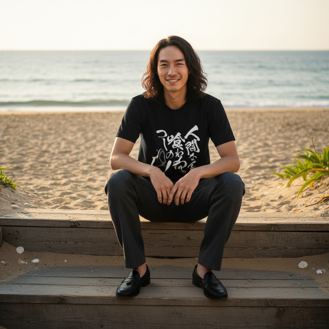 サメの叫び-Tシャツ(ブラック) - 6