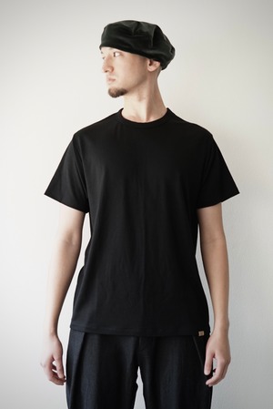 Super120s Washable Wool Jersey / The Wool Tee (BLACK)