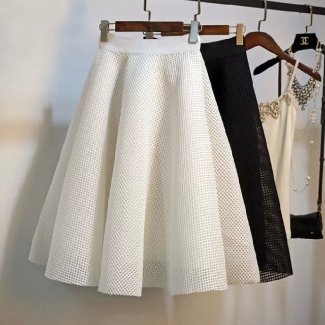 flare tulle long skirt