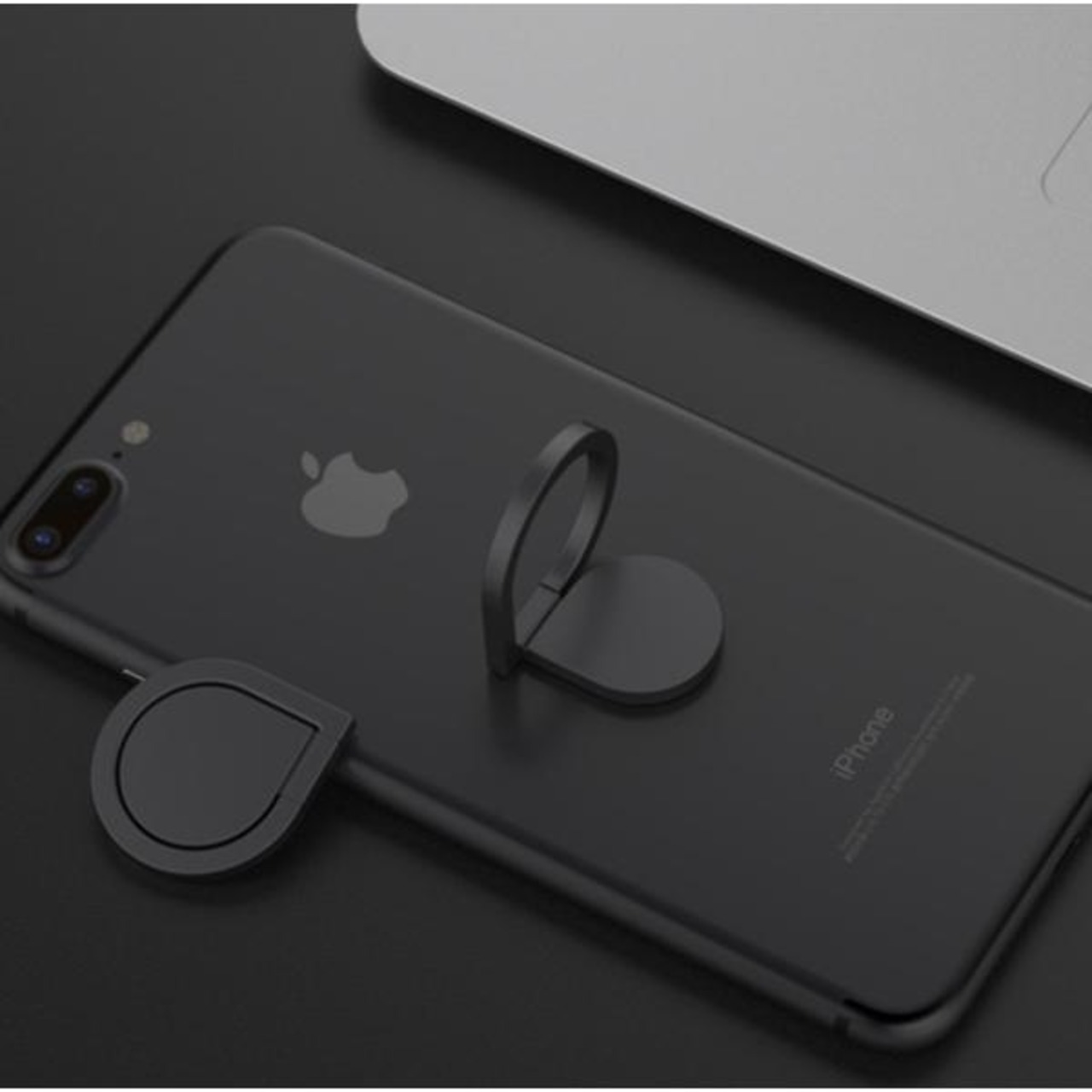 Formosa Japan スマホ リング ホールドリング 薄型 スタンド機能 落下防止 車載ホルダー 360回転 iPhone/Android各種他 [IF-SMRDP-BK]