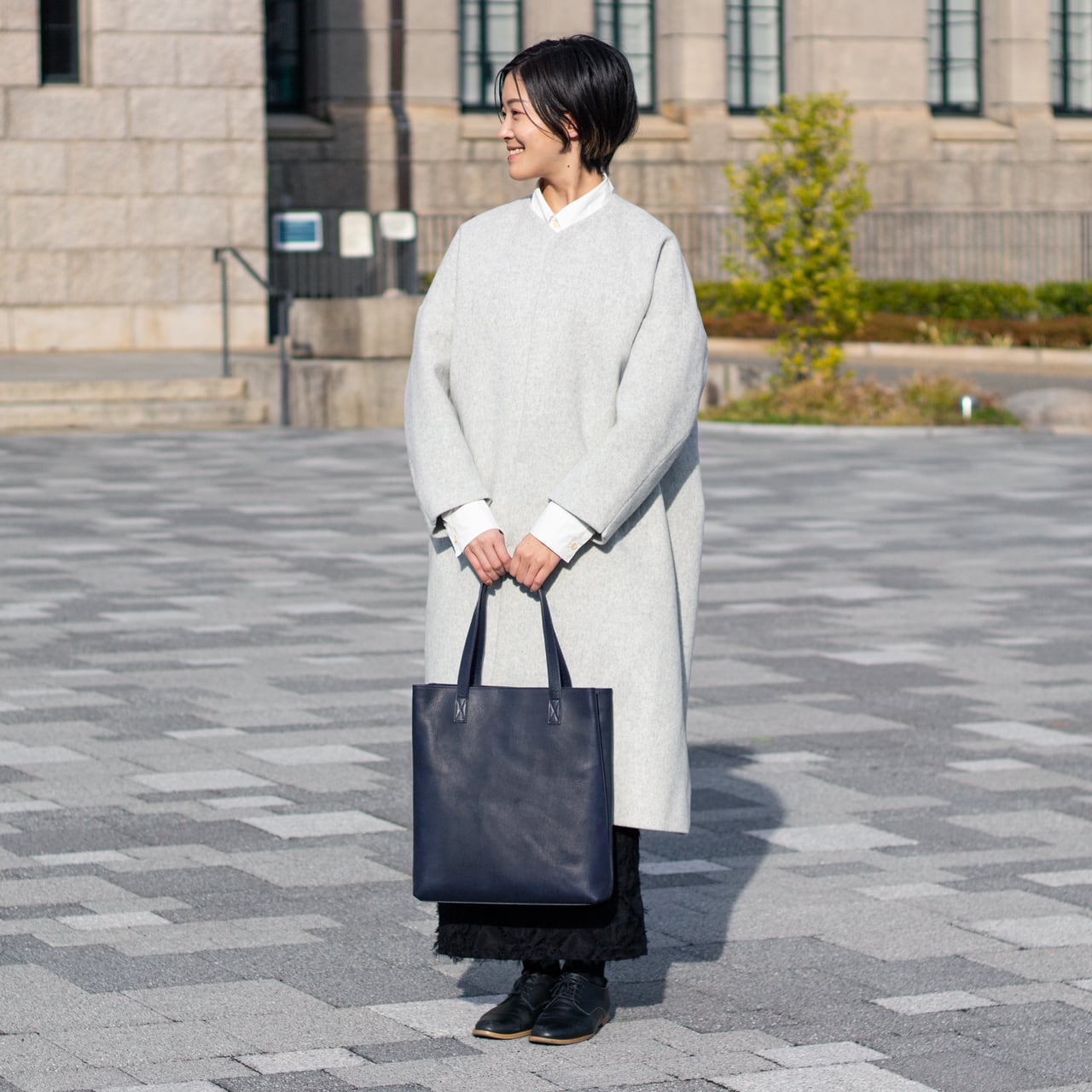 m+ Leather Totebag Sサイズ Navy【ANGERS Original】 | ANGERS