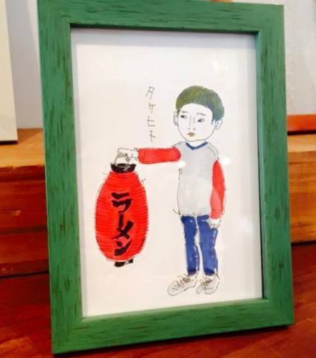 イラストレーター毛玉さんの おしゃれポートレート 似顔絵 額装付 Saihi