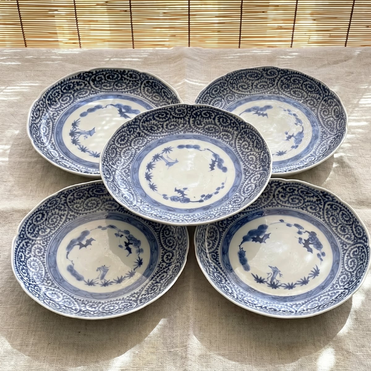 古伊万里の唐草の小皿 5枚 【公式通販】