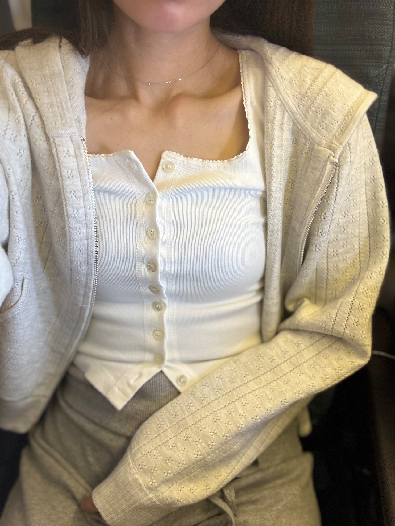 (予約) forest / Eyelet knit hood 2color
