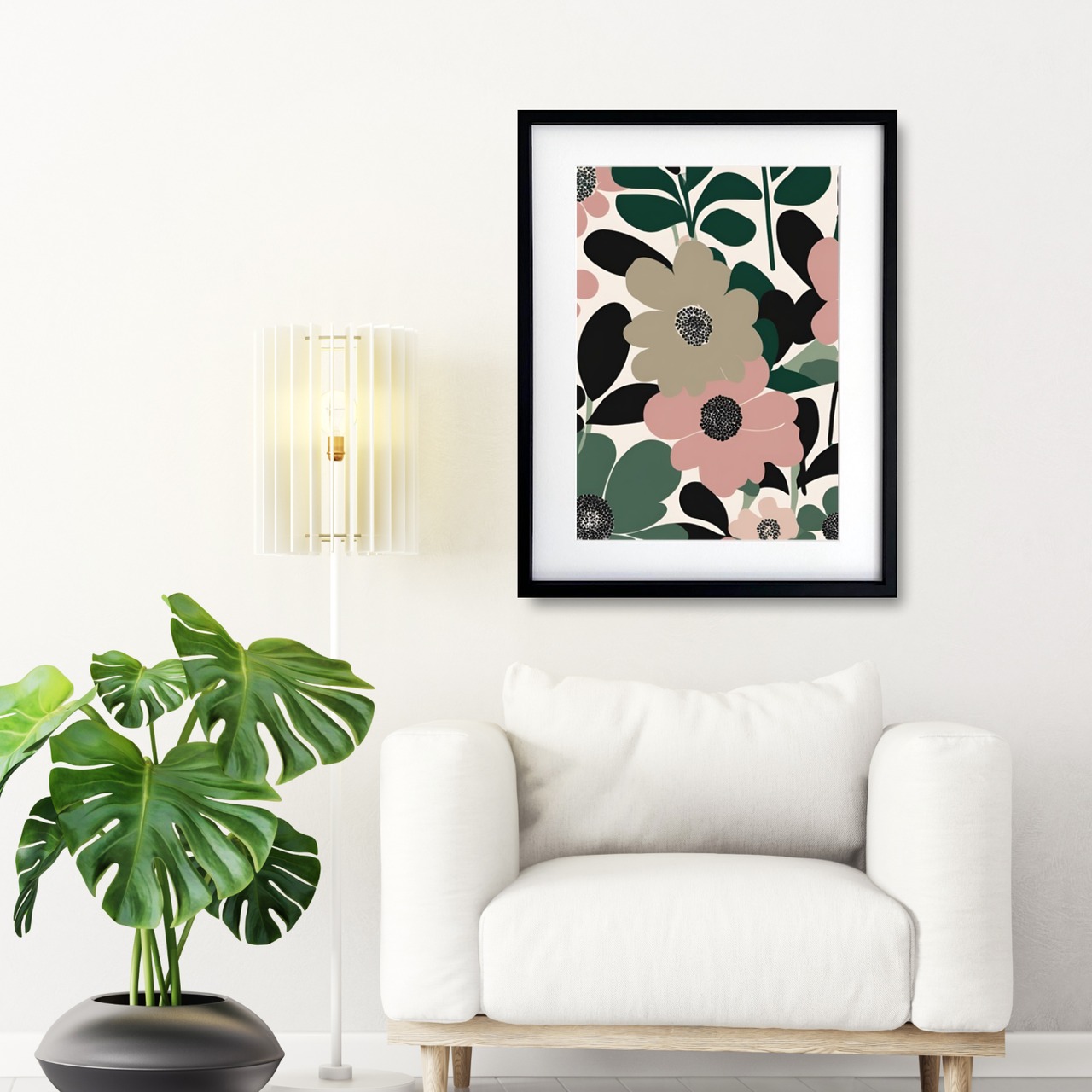 ボタニカル・ハーモニーⅡ｜自然のリズムが息づく北欧モダンアートポスター｜穏やかで上質な空間を演出する癒しのインテリアA2ポスター