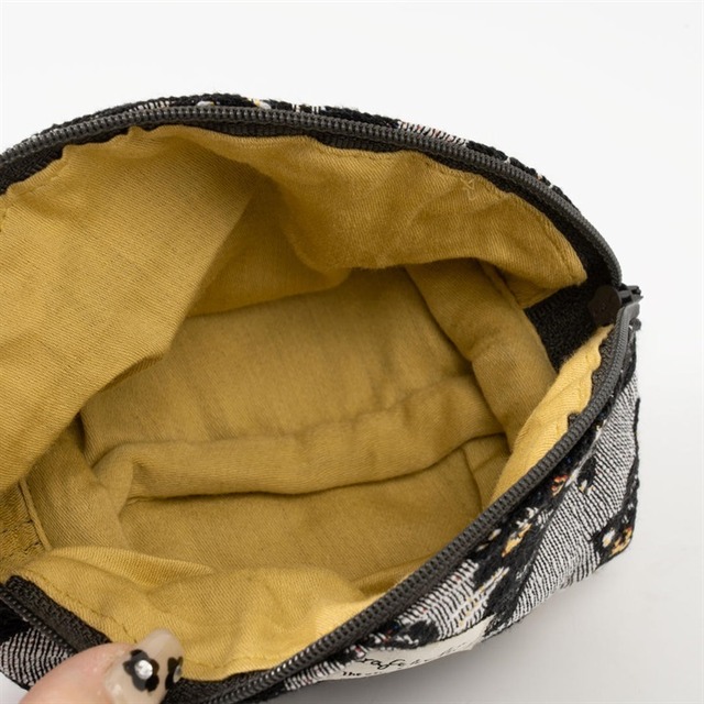 【Craft India】ジャガードミニポーチ cat