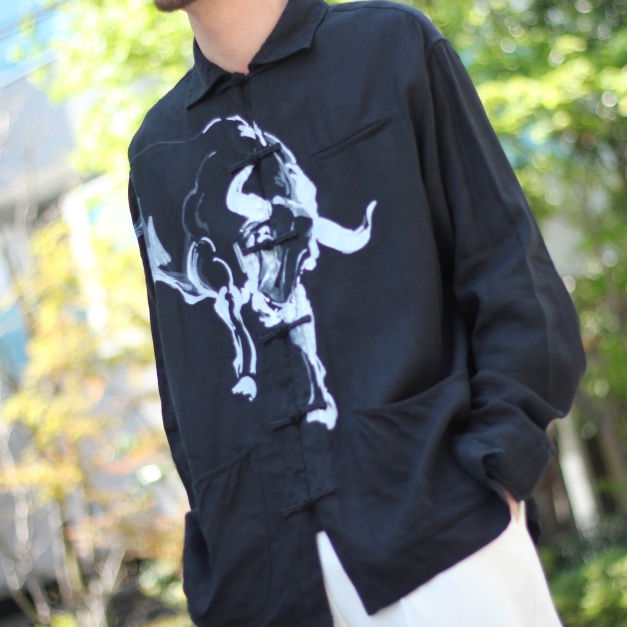 Polo by Ralph Lauren バッファローペイント リネンチャイナシャツ 