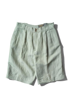 80's "COLLECTIBLE GOLD" Linen Rayon 3-Tuck Short Slacks