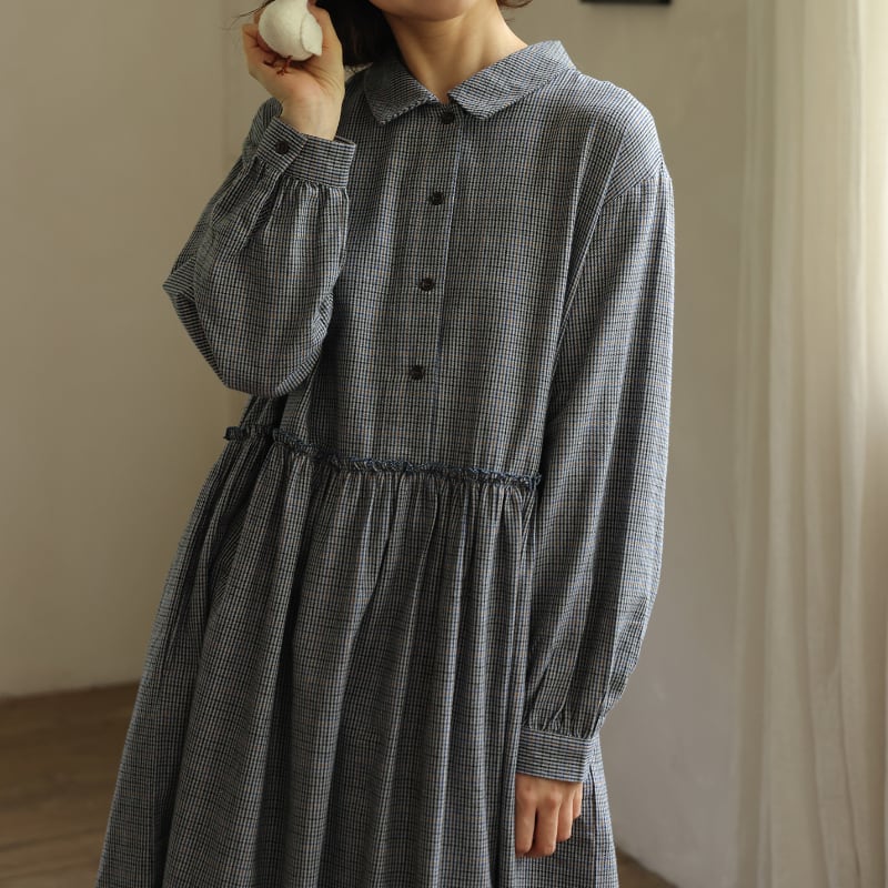チェック柄ワンピース M1923