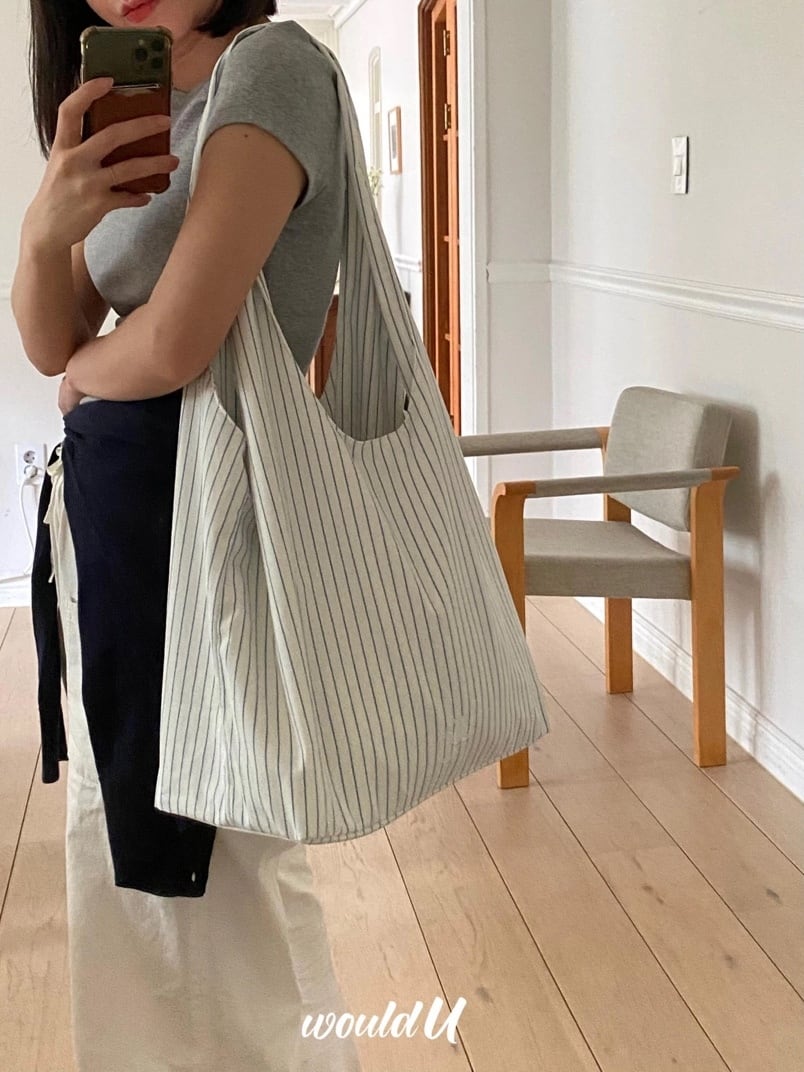 would.U トートバック　White stripe ▶︎予約《would U》tidy bag (stripe color) | baby apparel Bitty