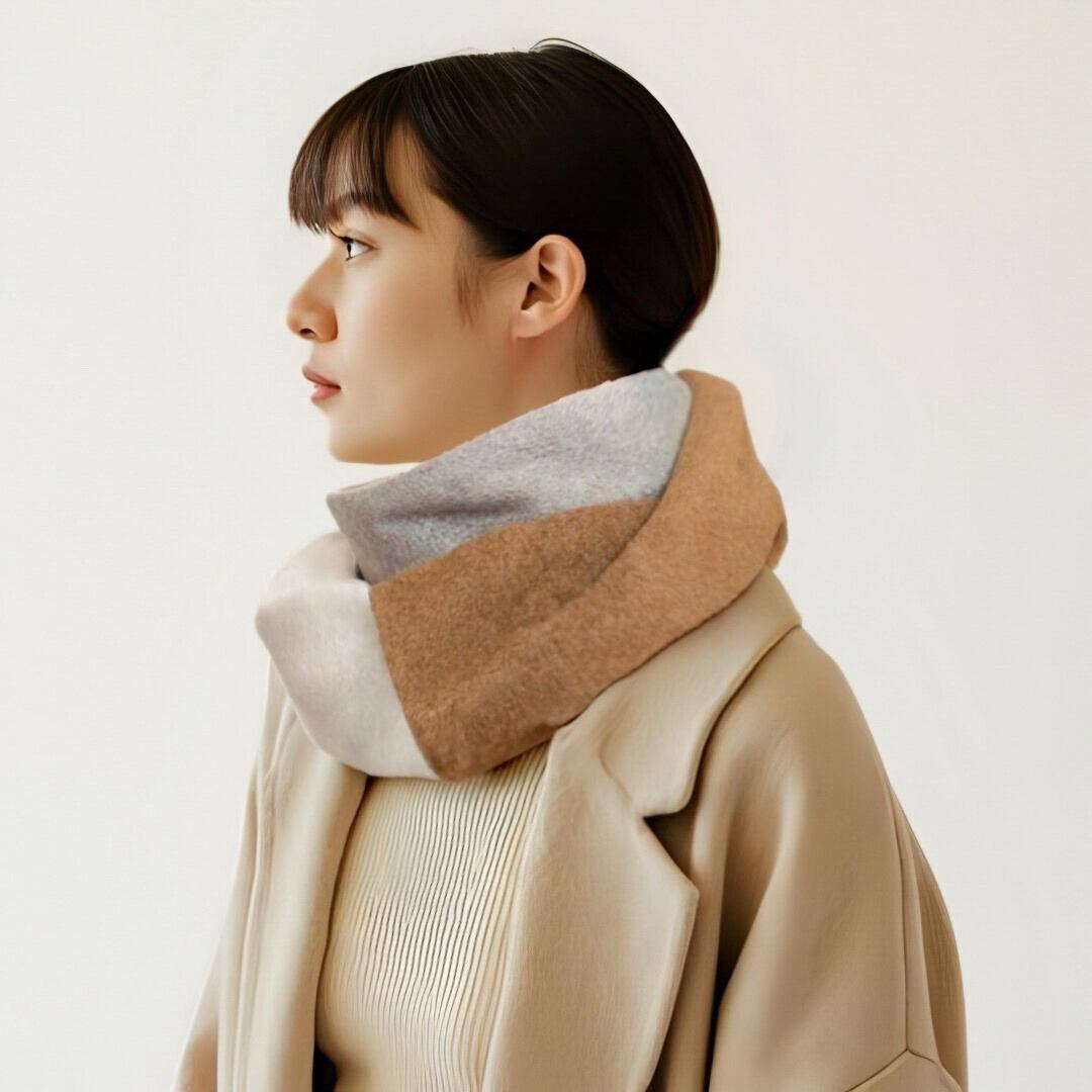 即納『 巻くだけでオシャレな冬支度、大人のための上質スヌード 』メルトンフリース|秋冬|贈り物|ギフト