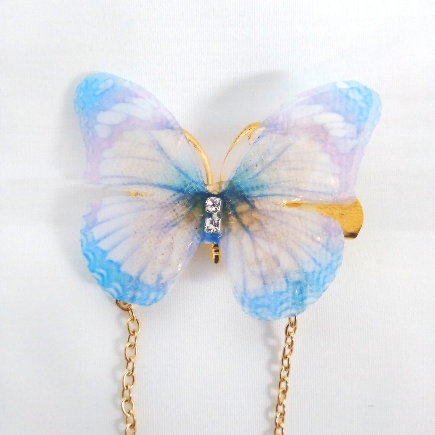 チャイナ髪飾り 蝶 ０１ 青 旧 おもガラ庵