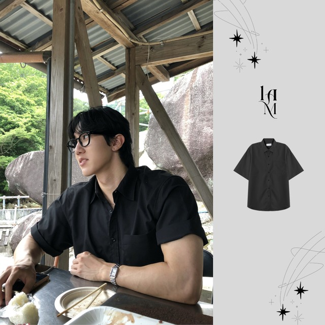 Coal Minimal Relax Half Shirts [Black]