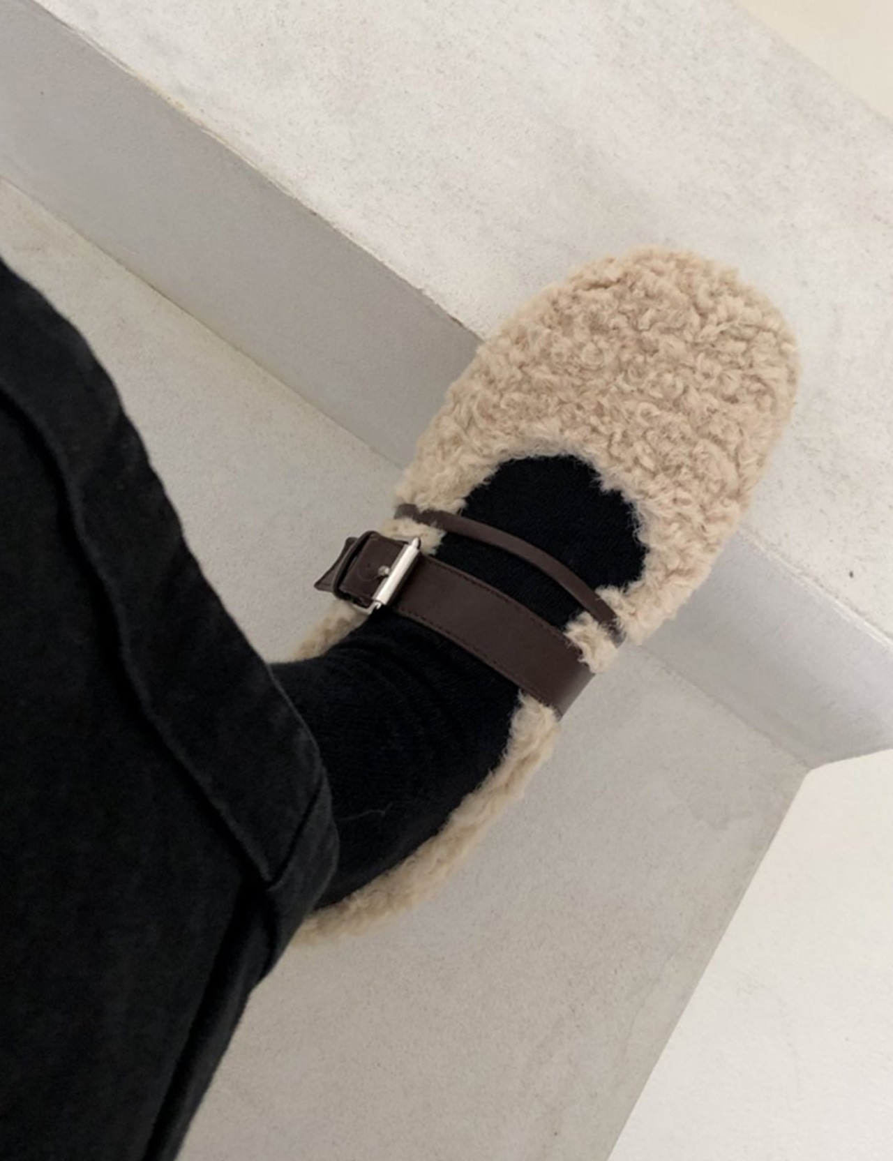 【新作5％OFF・3日間】Mary-jane Boa-Fur Shoes_onecolor