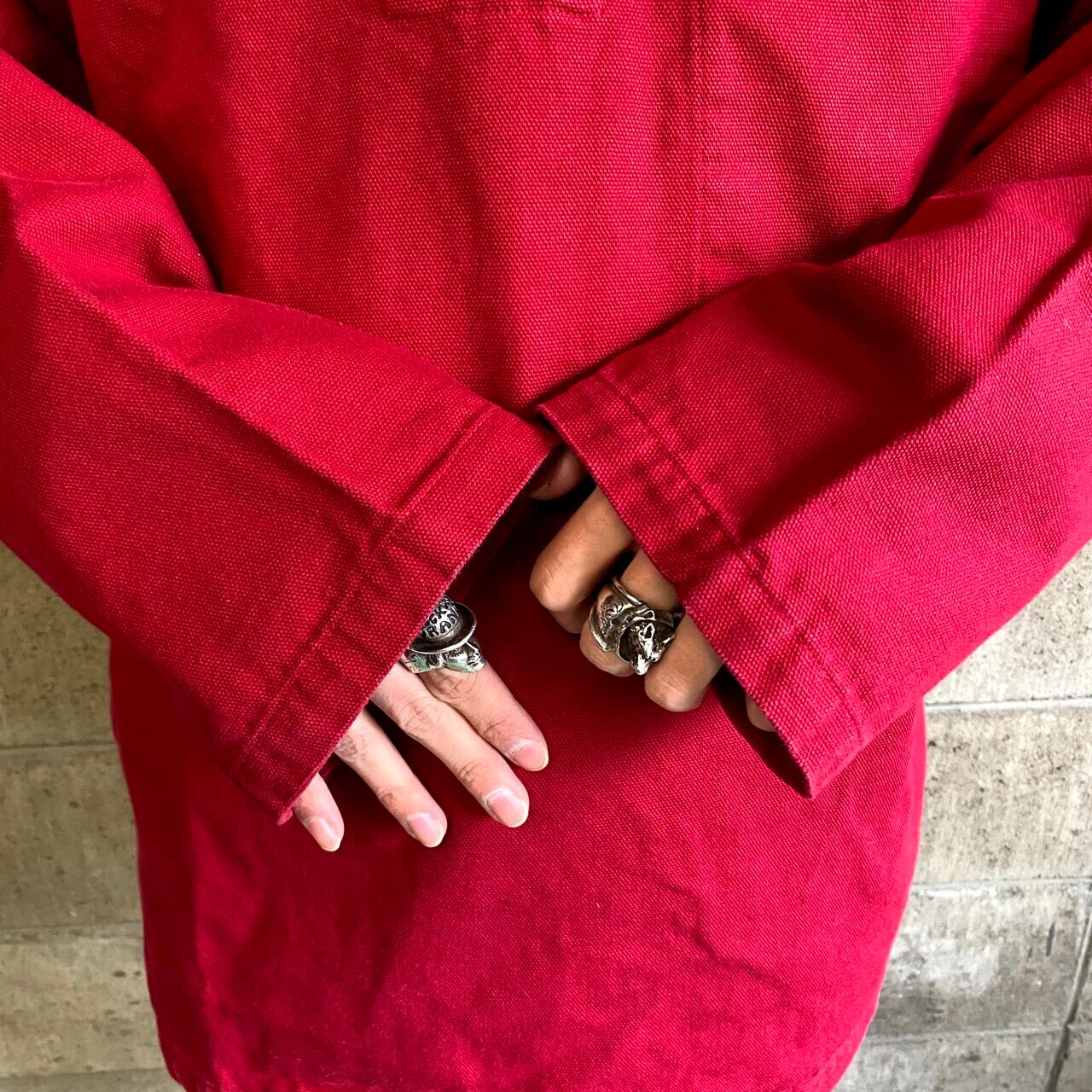 フレンチフィッシャーマンスモック メンズXL相当 古着 キャンバス地