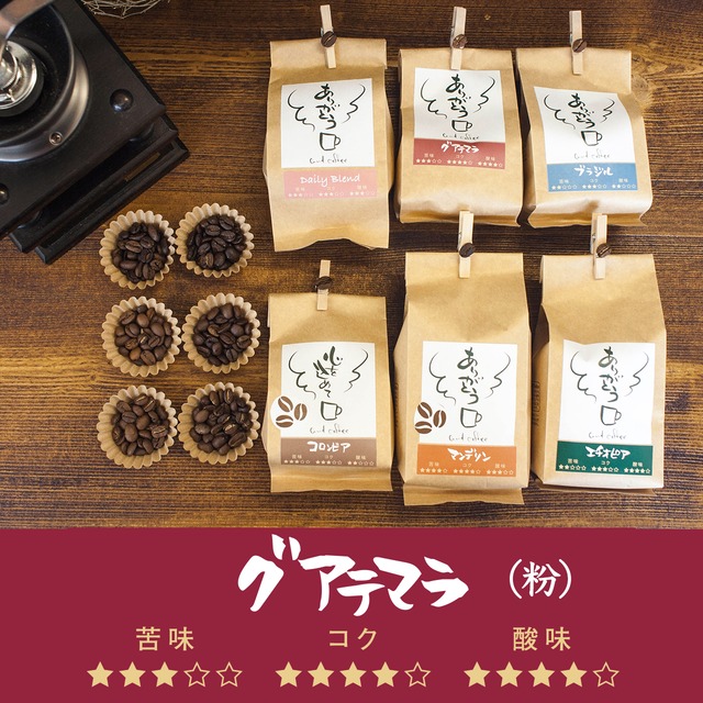 【定期便】自家焙煎珈琲 グアテマラ豆（粉）200ｇ