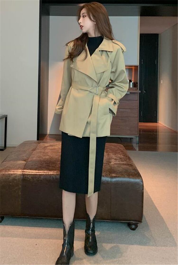 INSスタイル 中・長セクション カジュアル コート シンプル トレンチコート 快適である