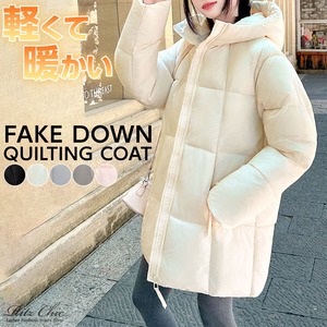 キルティング ダウン コート アウター レディース 秋冬 韓国 中綿 ダウンコート おしゃれ きれいめ 大人 カジュアル 通勤 通学 防寒 保温 暖かい ゆったり フード付き 大人可愛い 大人女子
