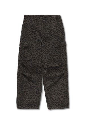 LEOPARD CARGO PANTS BLACK