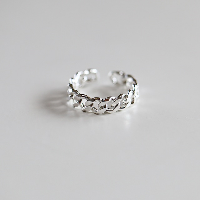 silver925 pinky chain ring