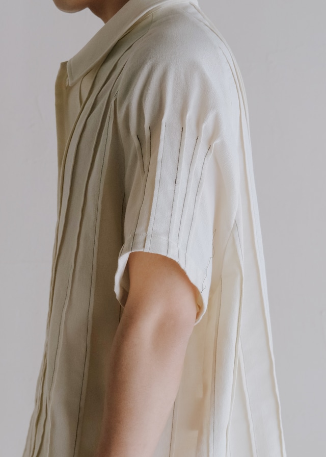 HOMO LUDENS 26SS pintuck raglan shirt / Ivory