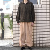 half zip design jacquard knit polo