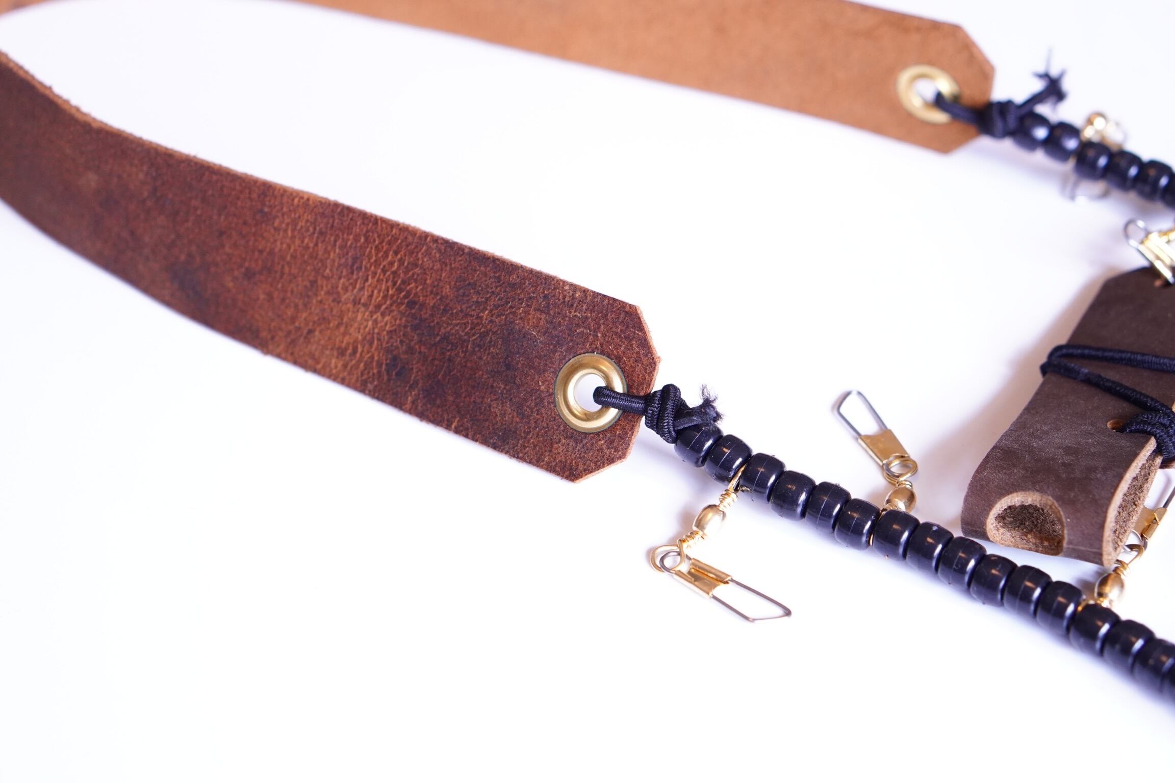 ゴーツェンフライフィッシングレザーランヤードbox ラニヤードサコッシュストラップバッグ Steamriot