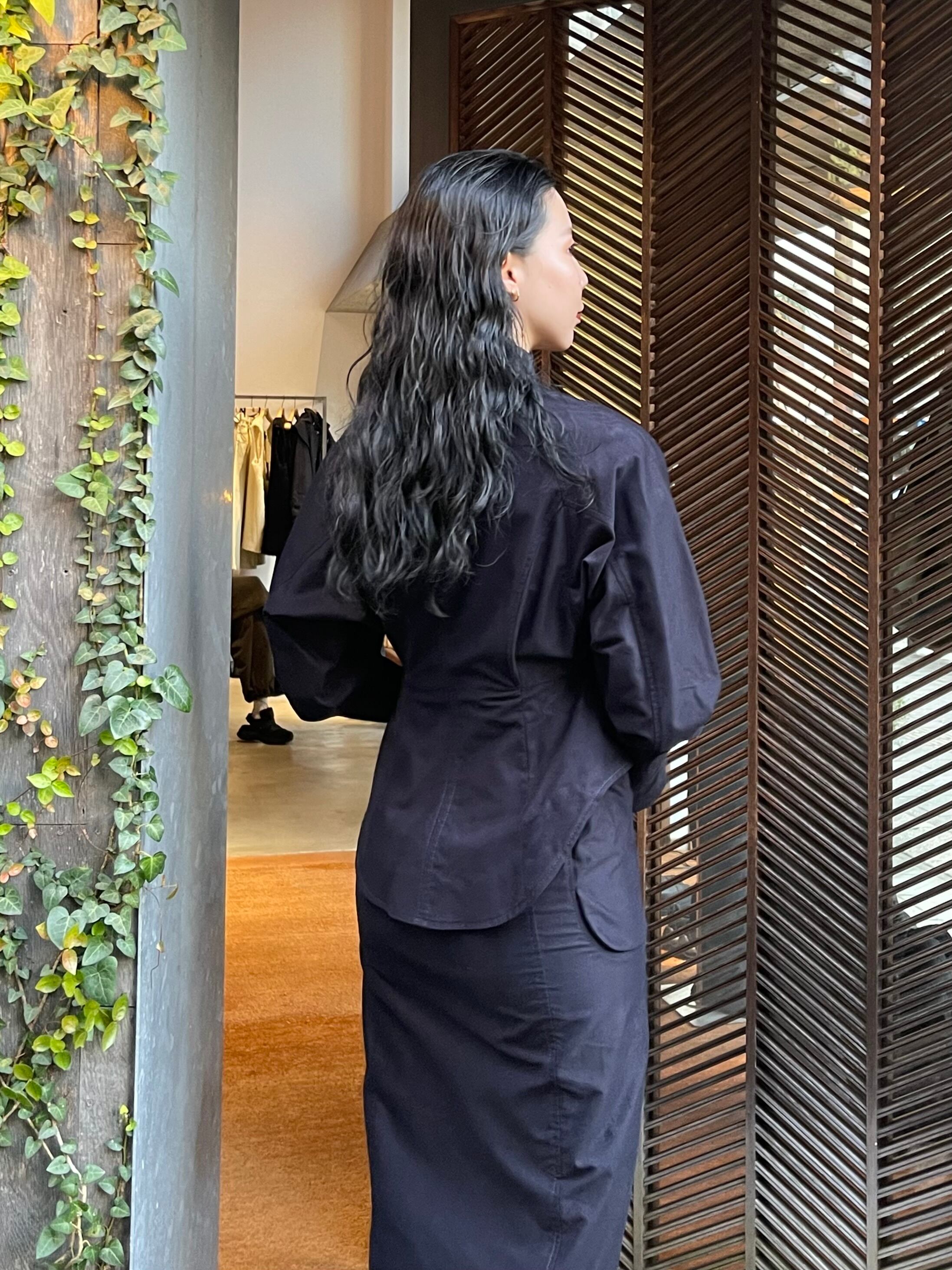 Mame Kurogouchi マメクロゴウチ / Brushed Cotton Peplum Dress  