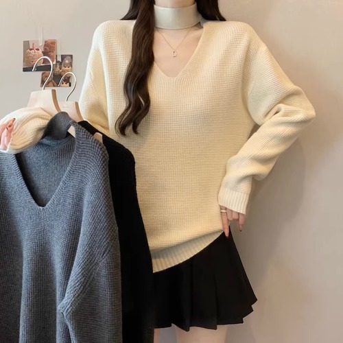 3色／チョーカーネックニットプルオーバー ・74288