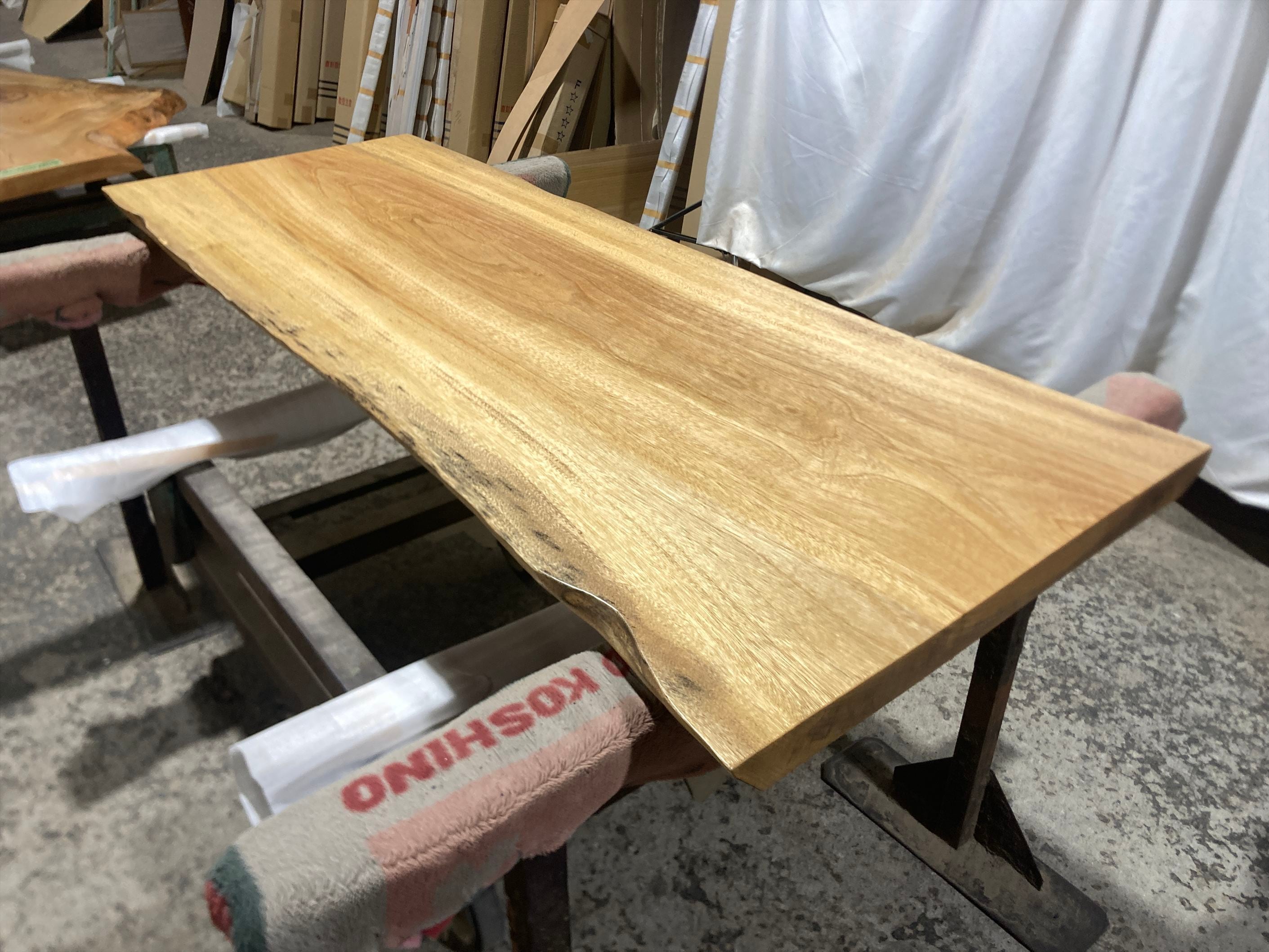 ニレケヤキ9306 欅 一枚板無垢 乾燥材 1600x600-490x48mm カウンター