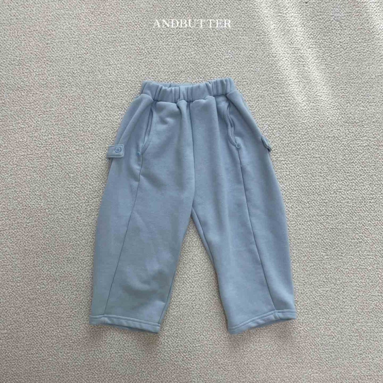 【and butter】ボタンワイドスウェットパンツ ライトブルー 130cm - 11
