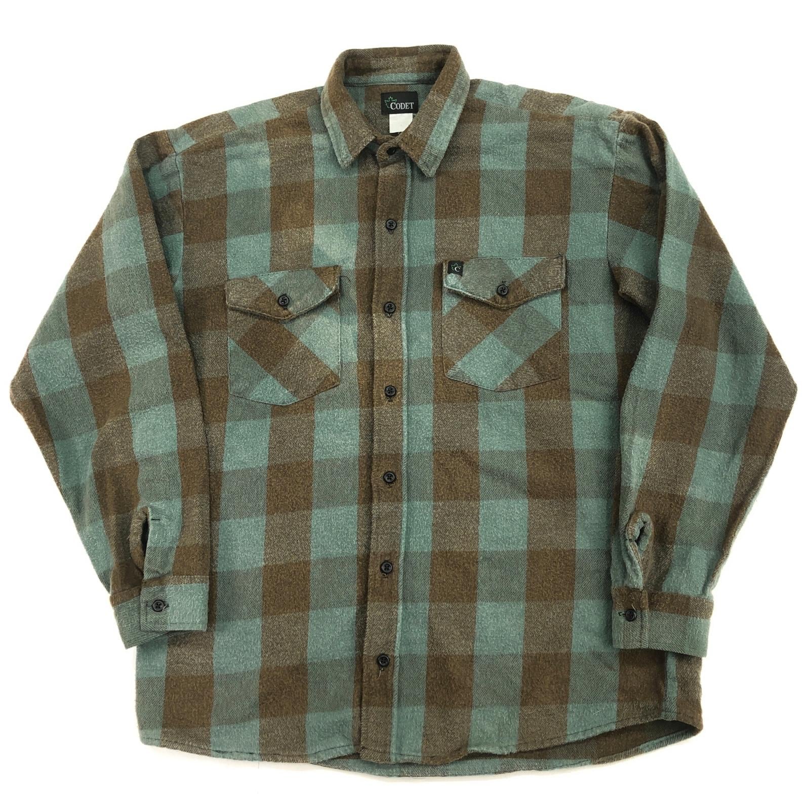 CODET 80- 90年代 USA製 ヘビーネルシャツ チェック柄 ダークブルー