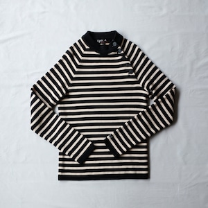 agnes b. MADE IN FRANCE WOOL BORDER SWEATER