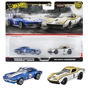 ホットウィール(Hot Wheels) プレミアム 2パック '69 COPO コルベット/カスタム コルベット "スティングレー" クーペ 乗り物おもちゃ ミニカー 3歳から ブルー/ゴールド HRR80