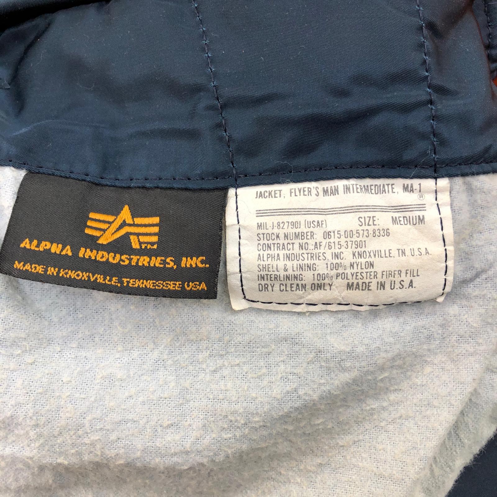 ALPHA アルファ 90- 00年代 USA製 MA-1 民間品 ミリタリー フライト