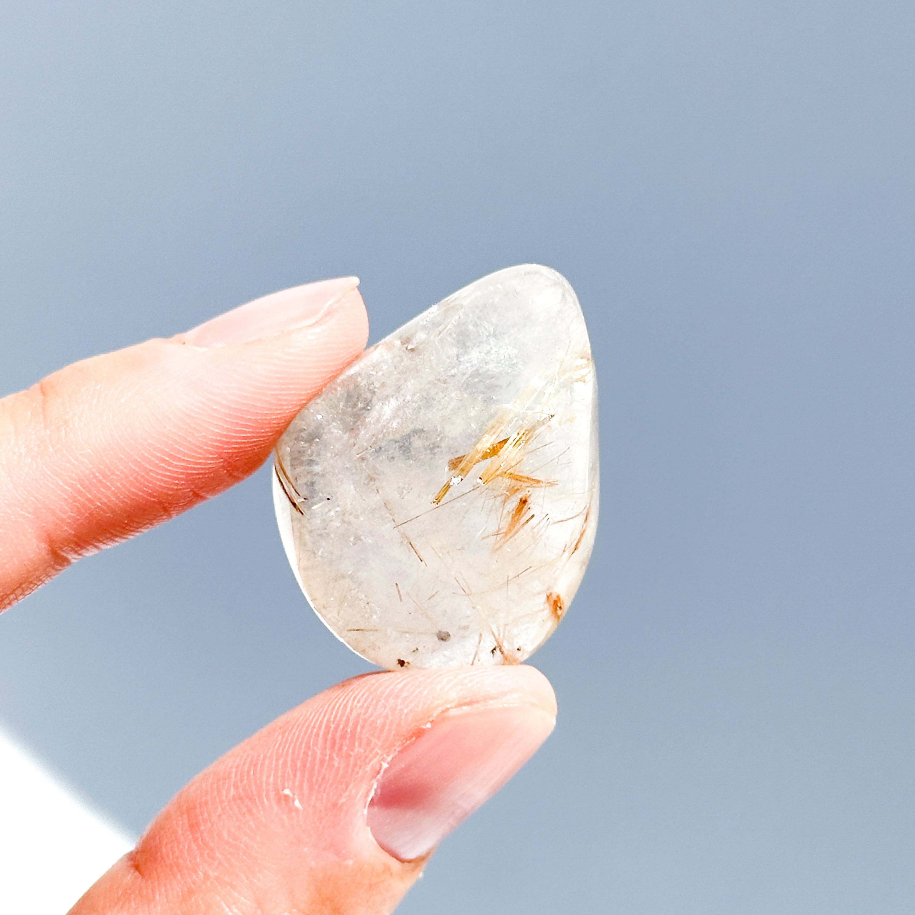 ルチルインクォーツ タンブル 82◇ Rutile in Quartz◇天然石・鉱物