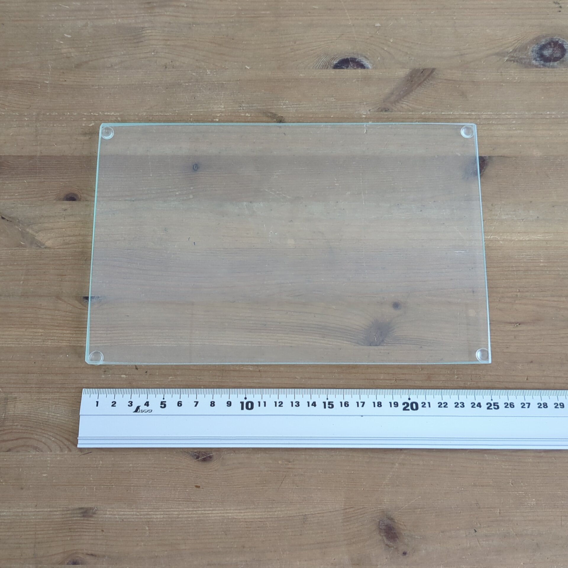 ガラスフタ（250×160×3㎜）◇25×16㎝水槽用フタ◇通気クッション付き