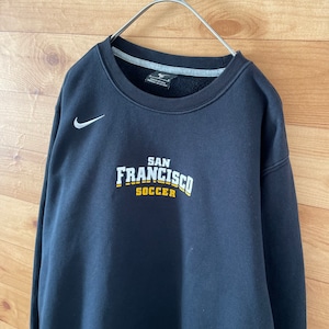 【NIKE】ナイキ San Francisco soccer サッカークラブ プリント スウェット トレーナー Swoosh 刺繍ロゴ M 古着