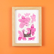 < ナガシまモモ > 原画作品(額付き)「LOVE」