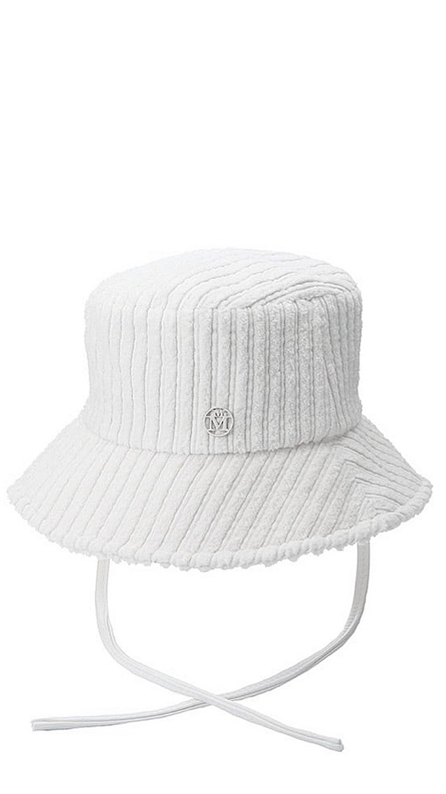 MAISON MICHEL -Angele- :white velvet bucket hat.