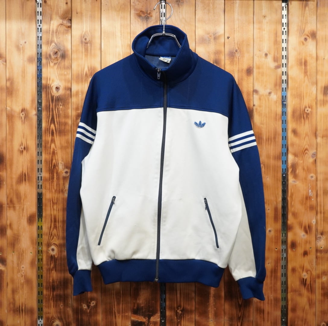 【希少】adidas トラックジャケット ジャージ ヴィンテージ 60s 70s 希少 60～70s adidas トラックジャケット 曲がりポケット L相当