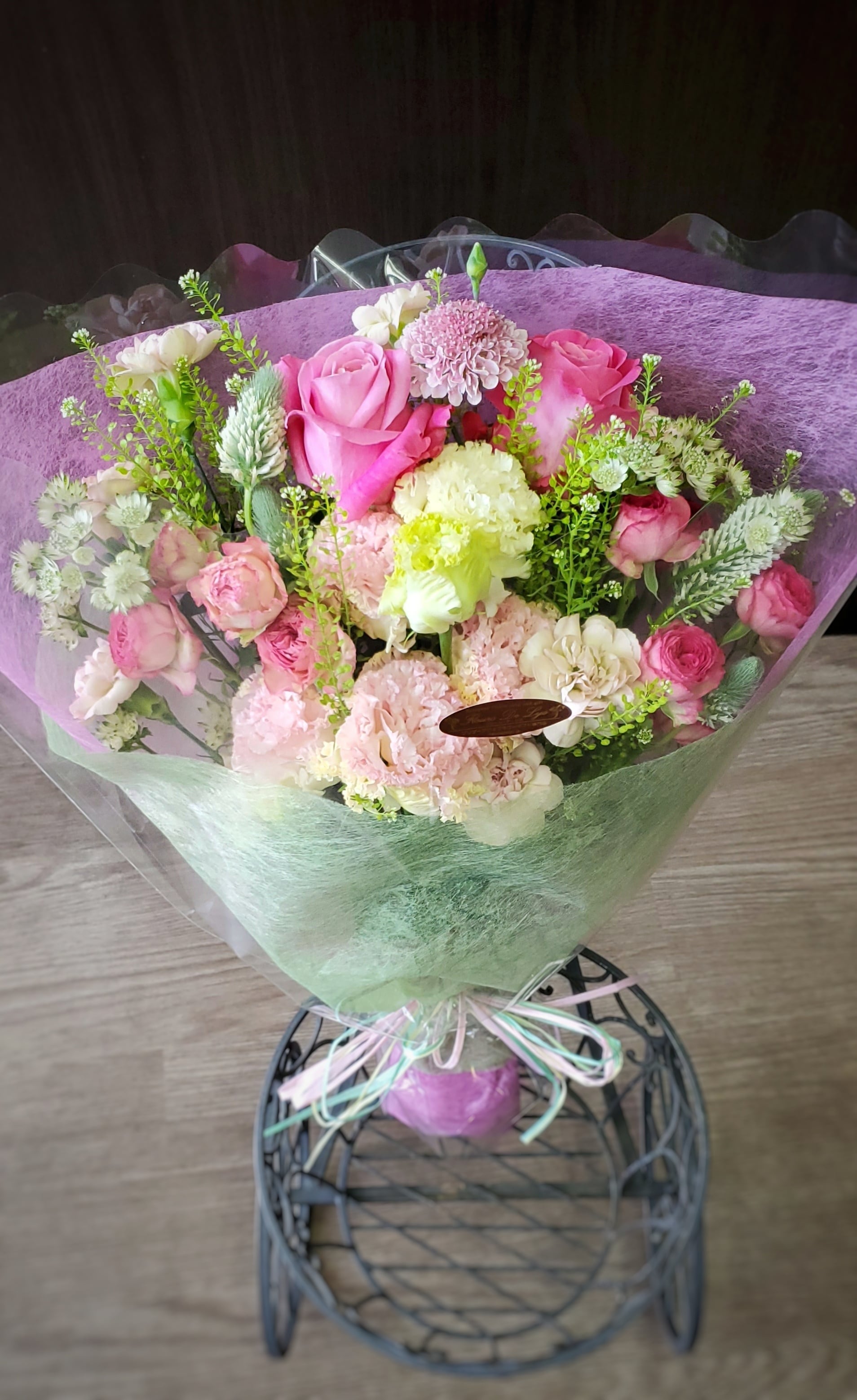 フラワー アレンジメント 資材　フラワー ショップ 花束 プレゼント 花 フラワーアレンジ 生花 花束 アレンジメント S バラ カラフルガーデン