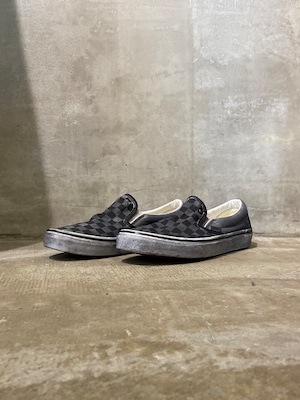 Transference dark abstracted checkerboard slip-on