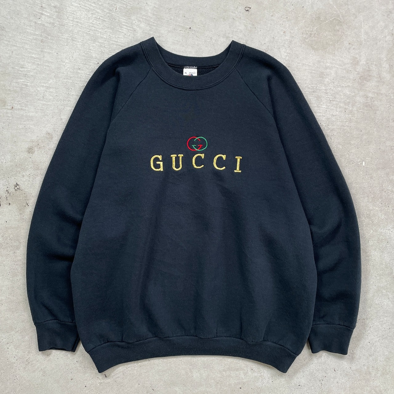 BOOTLEG 90年代 USA製 GUCCI グッチ ロゴ刺繍 スウェットシャツ メンズ  