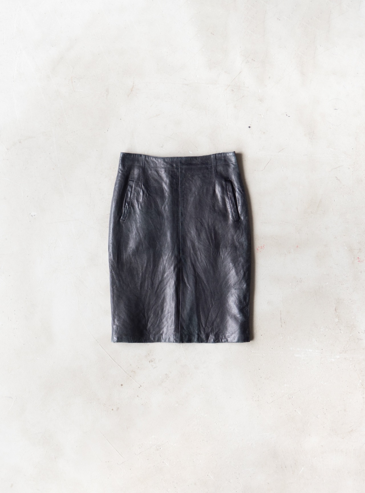 "RELY" 1980s Leather skirt